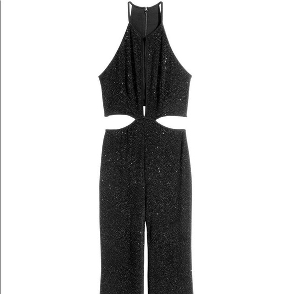 black shimmer jumpsuit